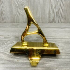 Pottery barn gold tone heavy shelf stocking hook Christmas decorations “ A “